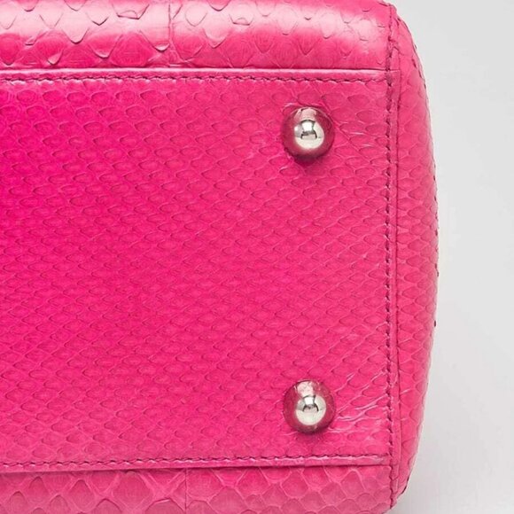 Christian Dior Pink Python Large Lady Dior Bag - Picture 5 of 11